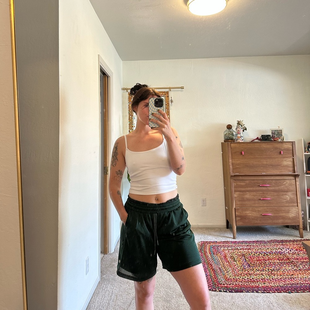 lululemon athletica Deep Green Mesh Athletic Shorts